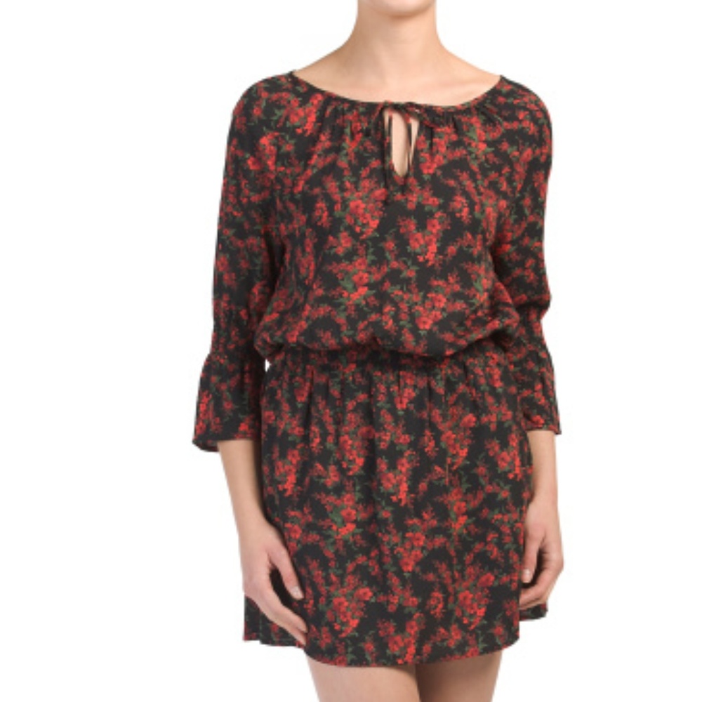 JACK BY BB DAKOTA Juniors Mackay Bell Sleeve Dress